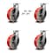 Service Caster 10 Inch Heavy Duty Red Poly on Cast Iron Caster Set with Swivel Locks, 4PK SCC-KP92S1030-PUR-RS-BSL-4 - alternate 1